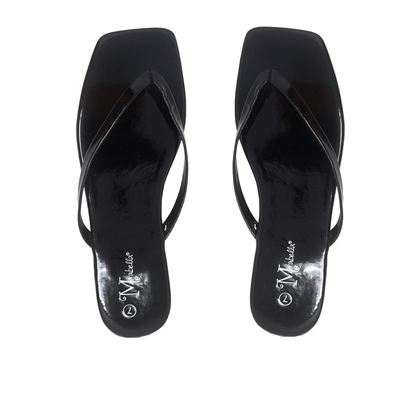 Sandalias Flats Karen sq negro para Mujer