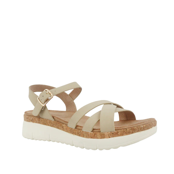 Sandalias flats Jaylin taupe para Mujer