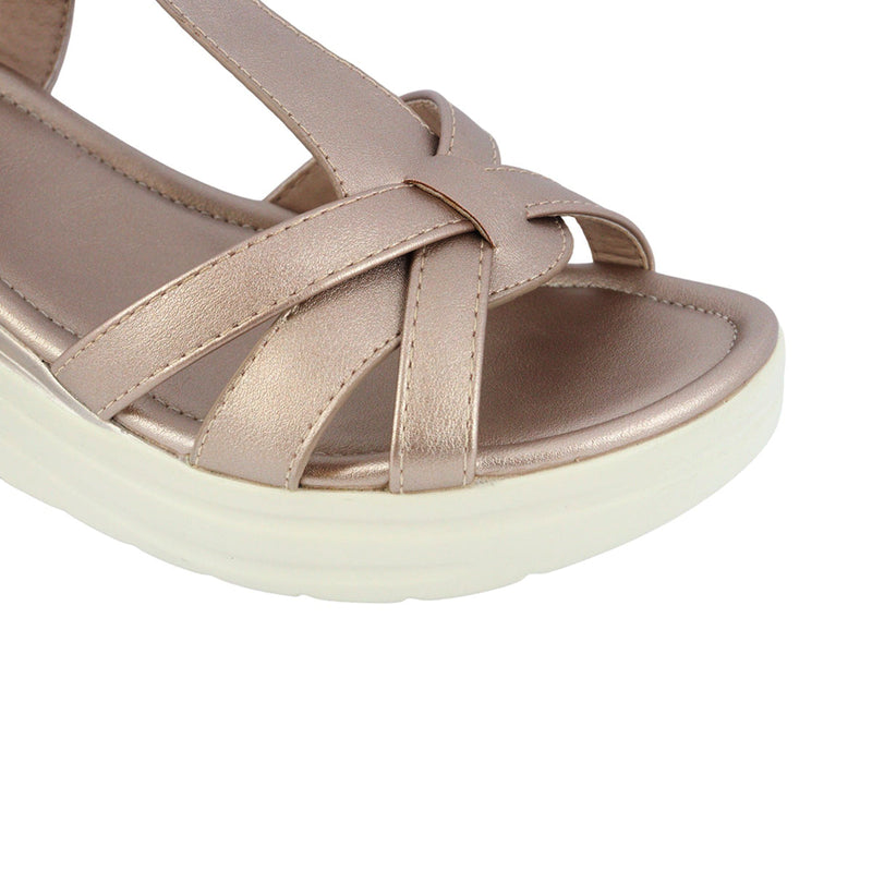 Sandalias Eva oro rosa para mujer