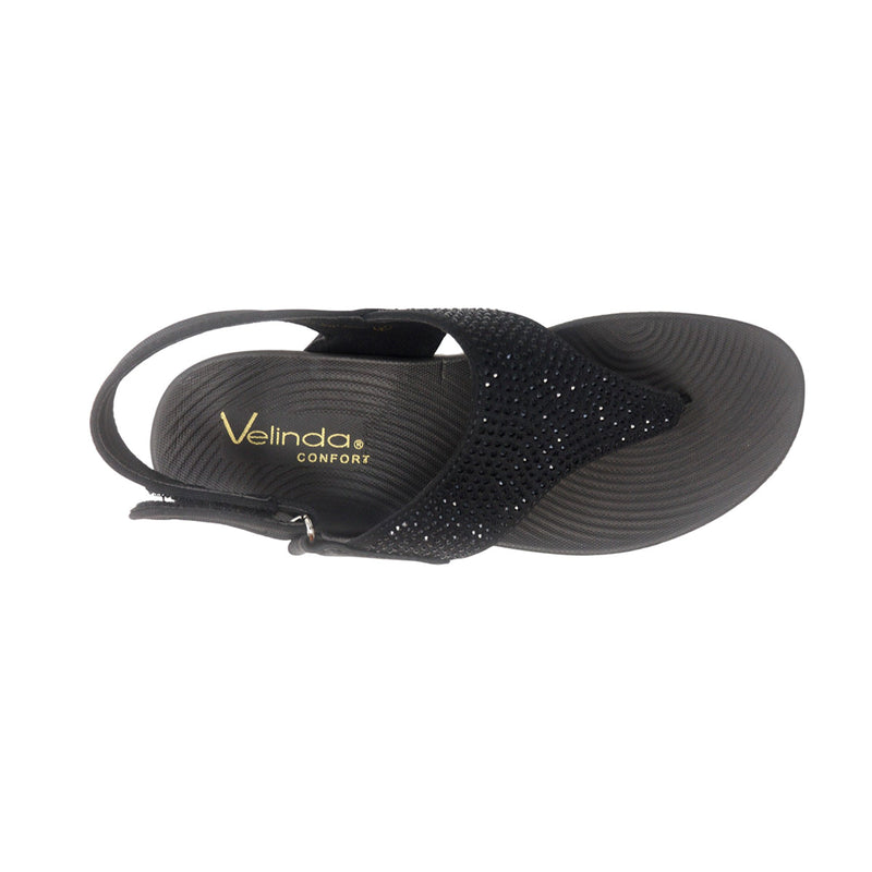 Sandalias flats Joy negro para mujer