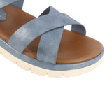 Sandalias flats Kenny celeste para mujer