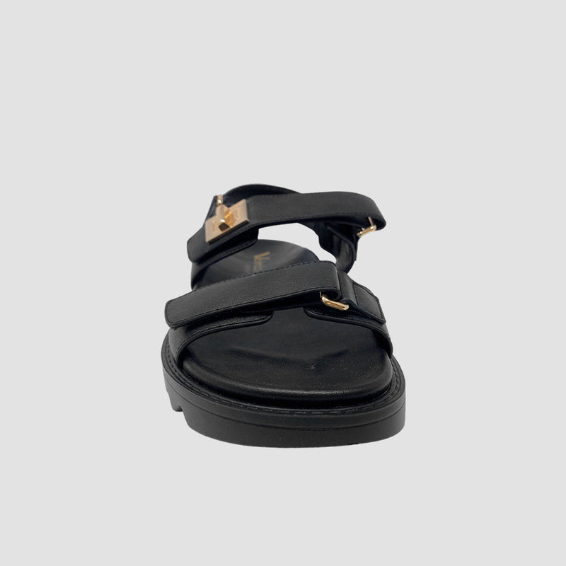 Sandalias flats Madelin negro para mujer