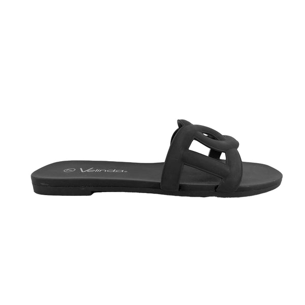 Sandalias flats Amika negro para mujer