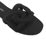 Sandalias flats Amika negro para mujer