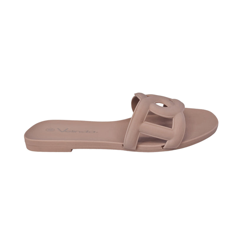 Sandalias flats Amika taupe para mujer