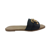 Sandalias flats Gio negro para mujer