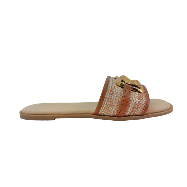 Sandalias flats Gio tan para mujer