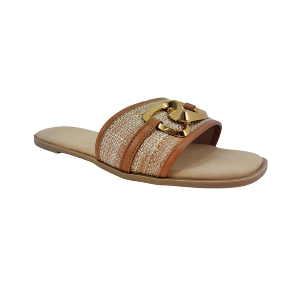 Sandalias flats Gio tan para mujer