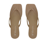 Sandalias flats Karen tan para mujer