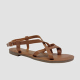 Sandalias flats Romina tan para mujer