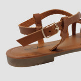 Sandalias flats Romina tan para mujer