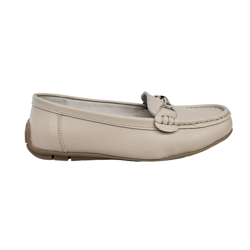 Mocasines Nelly beige para mujer