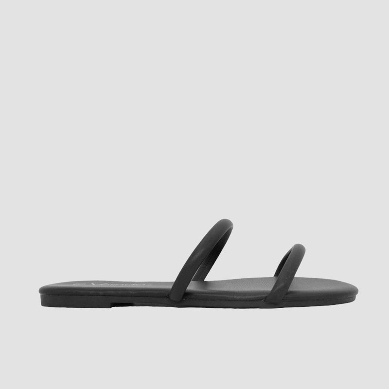 Sandalias flats Kory negro para mujer