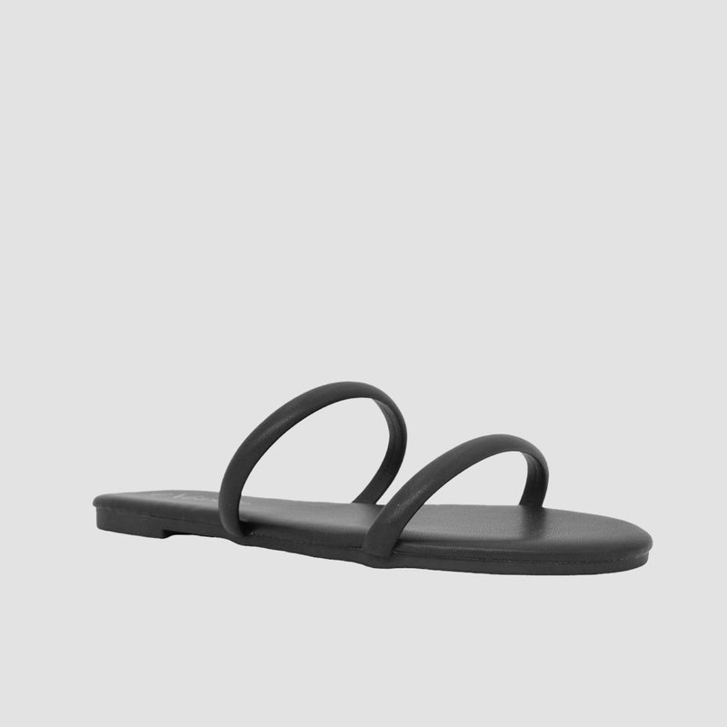 Sandalias flats Kory negro para mujer