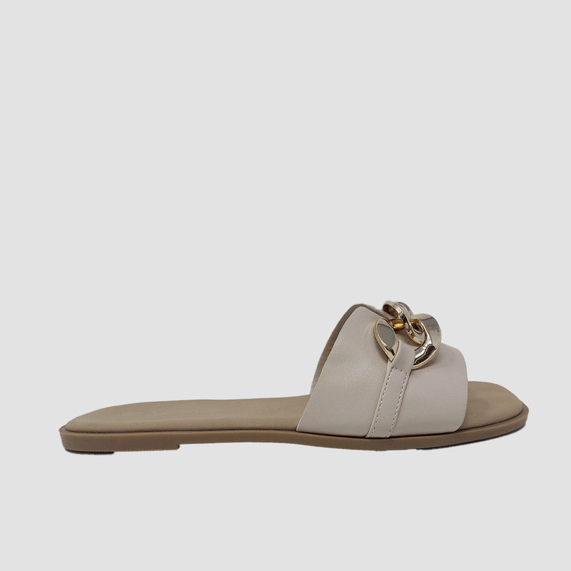 Sandalias flats Mariam hueso para mujer