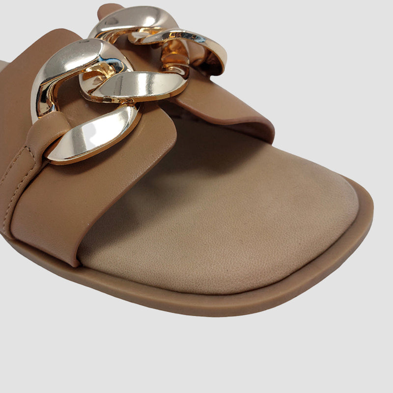 Sandalias flats Mariam tan para mujer