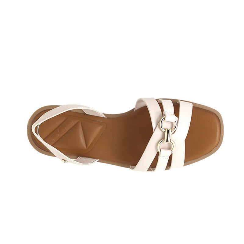 Sandalias flats Ophelia color blanco