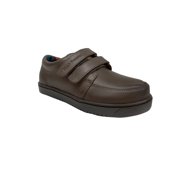 Zapatos escolares Edo5 velcro cafe para Niños