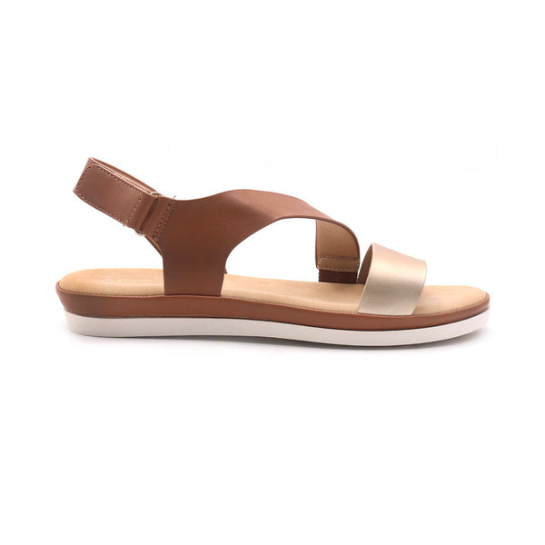 Sandalias flats Eilyn tan para Mujer