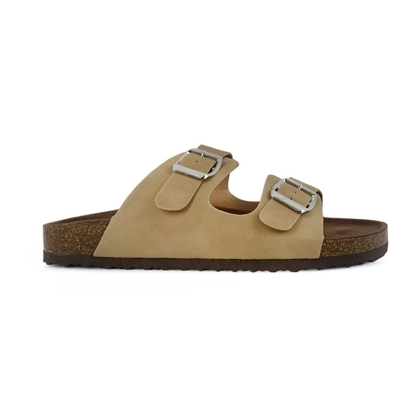 Sandalias flats Mirka beige para mujer