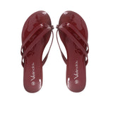 Sandalias flats Karen burgundy para Mujer