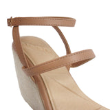 Sandalias de cuña Aditya color tan para mujer