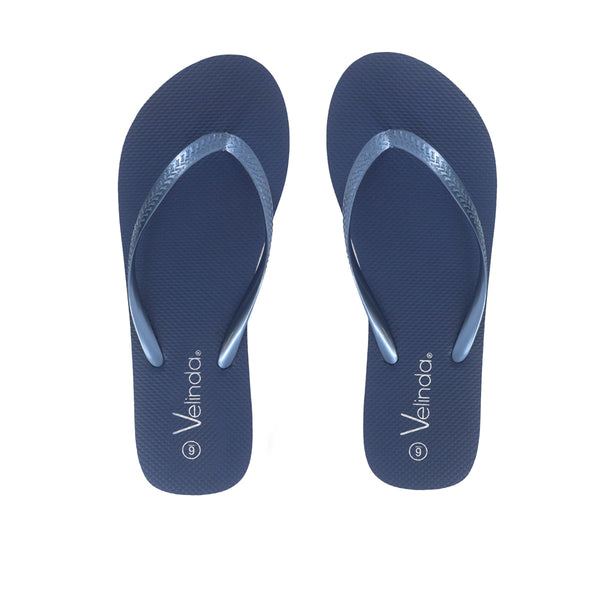 Sandalias flats Praia navy para mujer