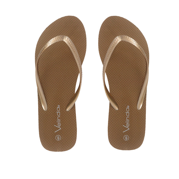 Sandalias flats Praia dorado para mujer