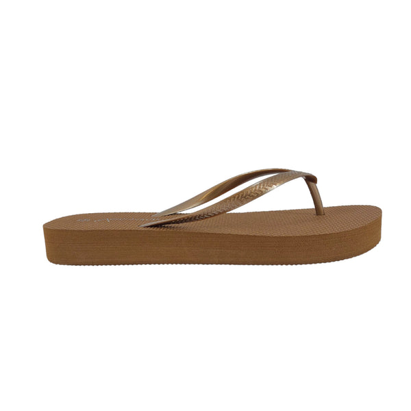 Sandalias flats Praia dorado para mujer