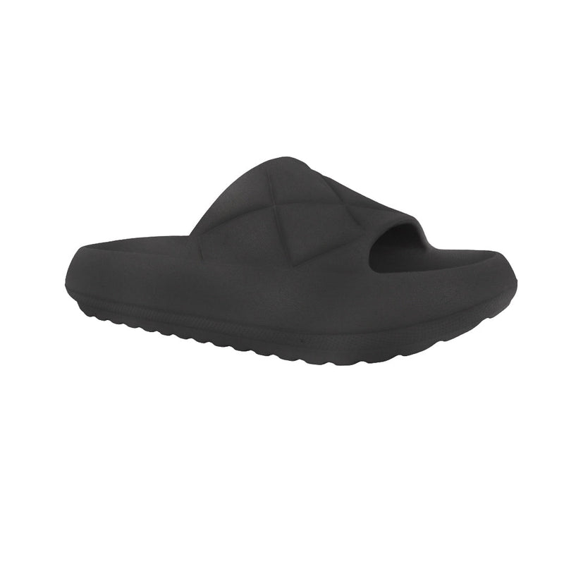 Sandalias flats Puffy negro para mujer